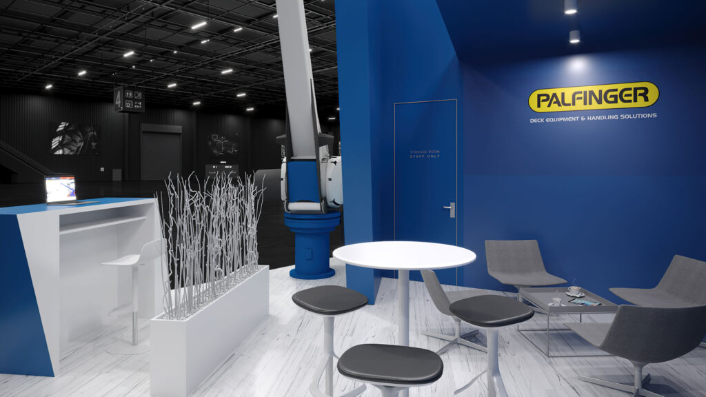 Blick in den Messestand von Palfinger