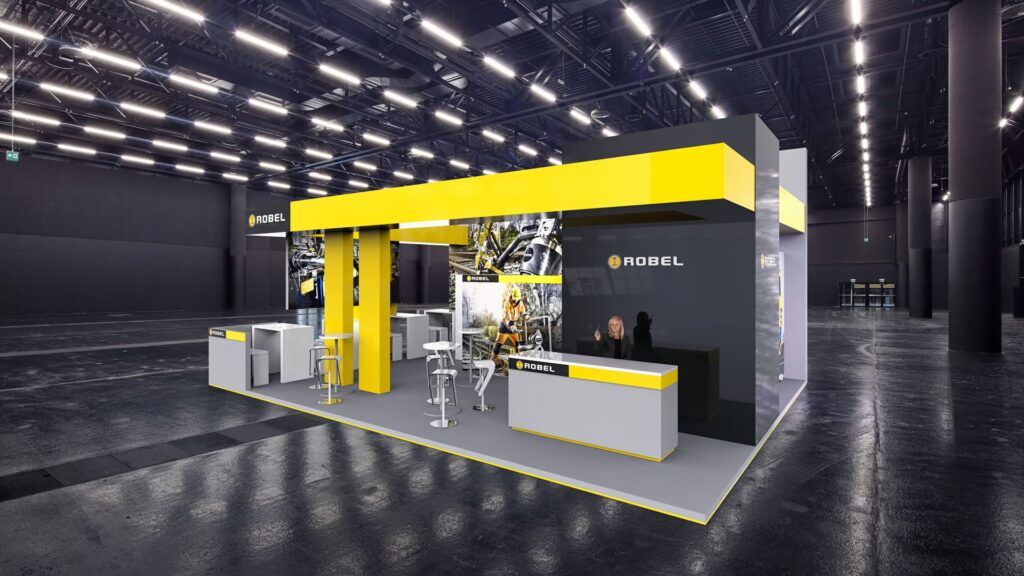 Blick auf den Messestand von Robel